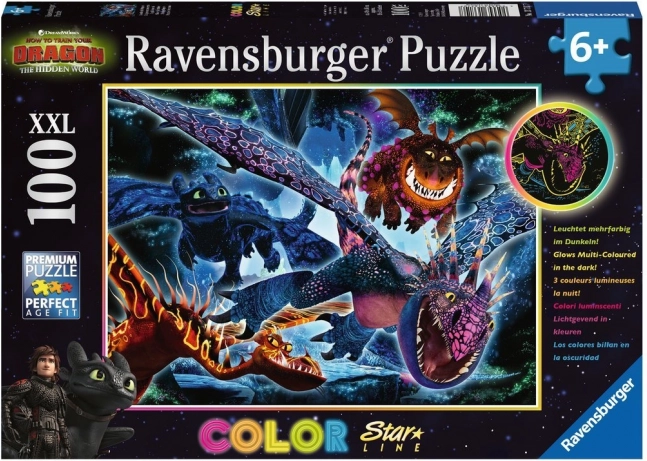 svjetleća slagalica Kako izdresirati zmaja 3 XXL 100 dijelova – Ravensburger