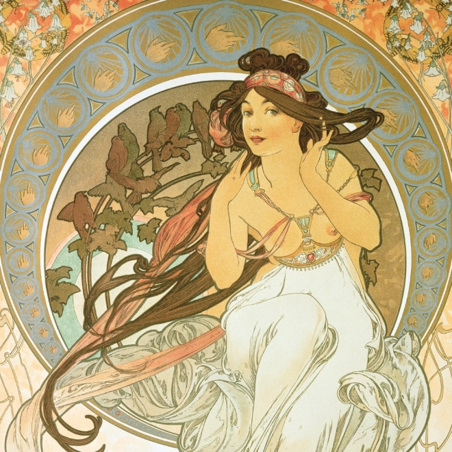 Note kalendar Alfons Mucha 2025, 30 × 30 cm