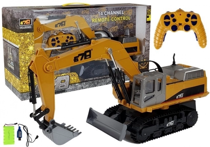 RC gusjeničar bager na daljinsko upravljanje 2.4G, žuti