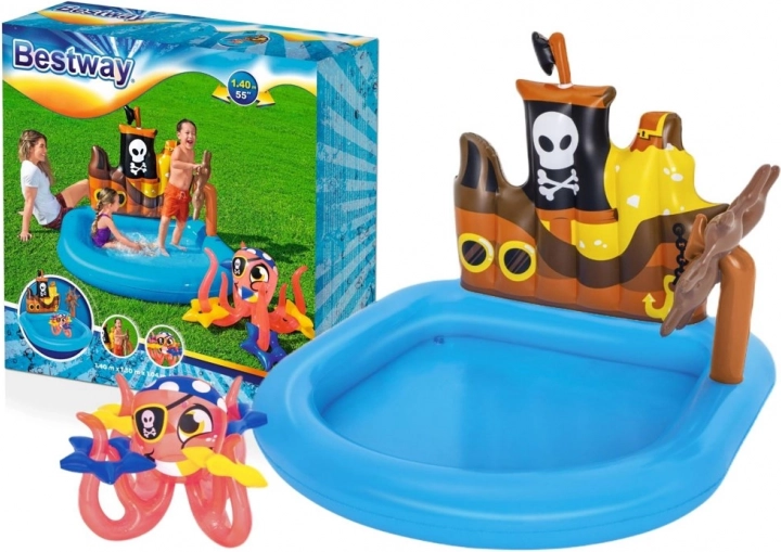 Nafukavajuće piratsko vodeno igralište za djecu 140 × 130 × 104 cm Bestway