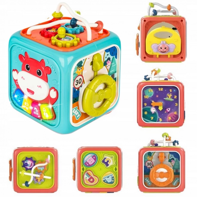 Interaktivna senzorska kocka Montessori 6u1