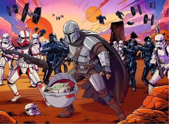 Ravensburger puzzle Star Wars: The Mandalorian – dvoboj, 300 dijelova