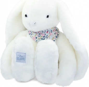 Doudou plišani zeko s maramom bijeli 50 cm