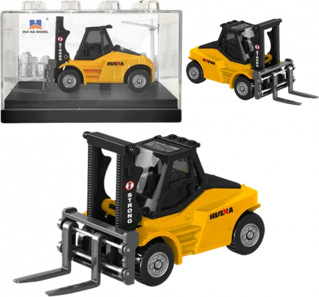 metalni model viljuškara HUINA žuti 1:80