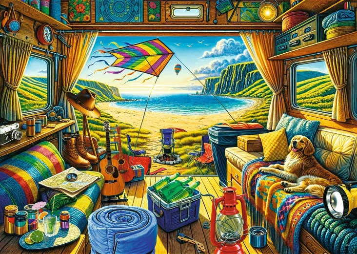 Puzzle TREFL Premium Plus – Putovanje kamperom 1000 dijelova