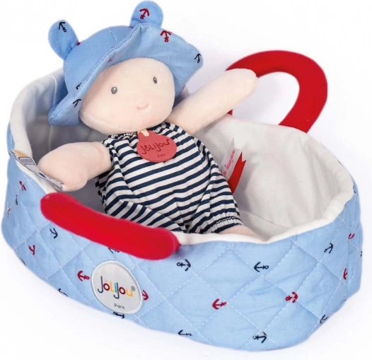 Doudou Jolijou Lutka u plavoj prijenosnoj torbi
