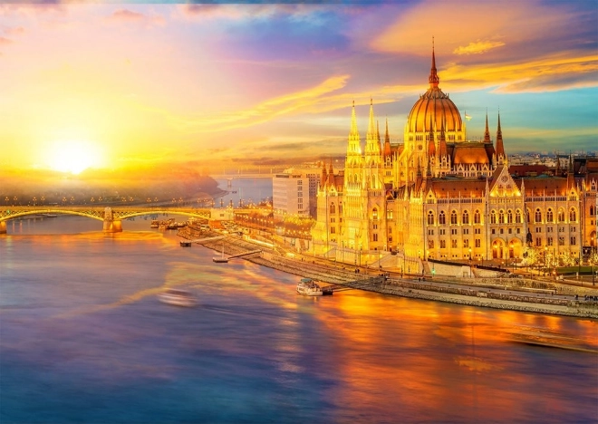Puzzle Mađarski parlament u zalazak sunca Budimpešta 1000 dijelova