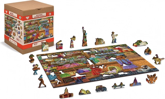 Drvene obostrane puzzle WOODEN CITY Slatka avantura 2u1, 1000 dijelova