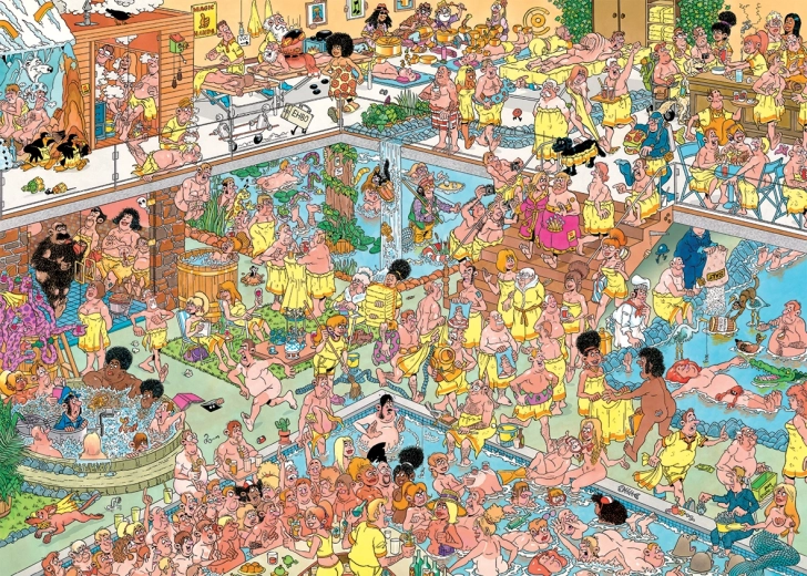 Puzzle JUMBO Jan van Haasteren - Malo drukčiji wellness 1000 dijelova