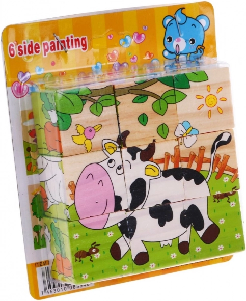 Drvene puzzle za djecu 18m+ Puzzle sa životinjama 6 slika