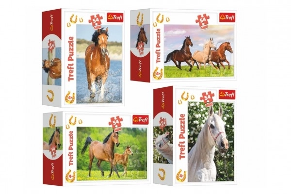 Minipuzzle 54 dijelova Konji 4 vrste u kutiji 9x6,5x4cm