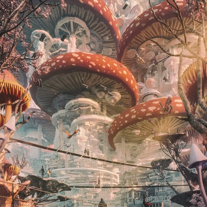 Puzzle Future Cities: Zemlja gljiva 1000 dijelova