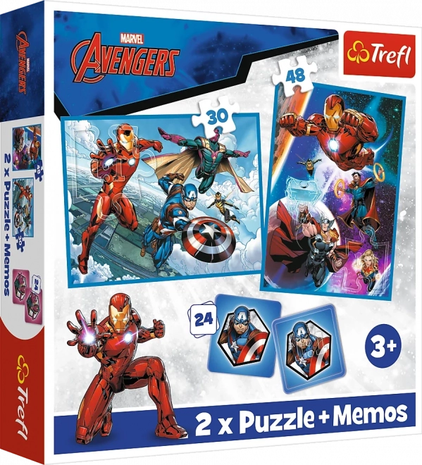 TREFL Set 3u1 Avengers: Junaci u akciji (2x puzzle + memory)