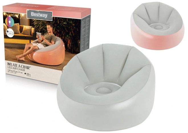 Nafukajuća osvijetljena fotelja 102 x 97 x 71 cm Bestway 75086