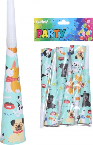 Party trubice s motivom psa 20 cm (6 kom)