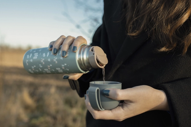 Termosica za tekućine s drškom od silikona 400 ml, Planine