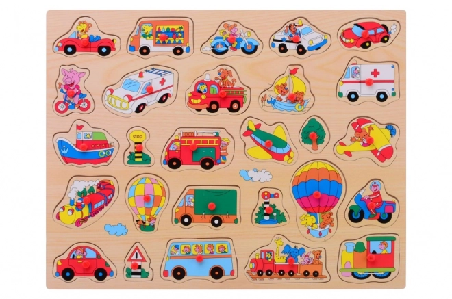 Drvene puzzle s ručkom velike