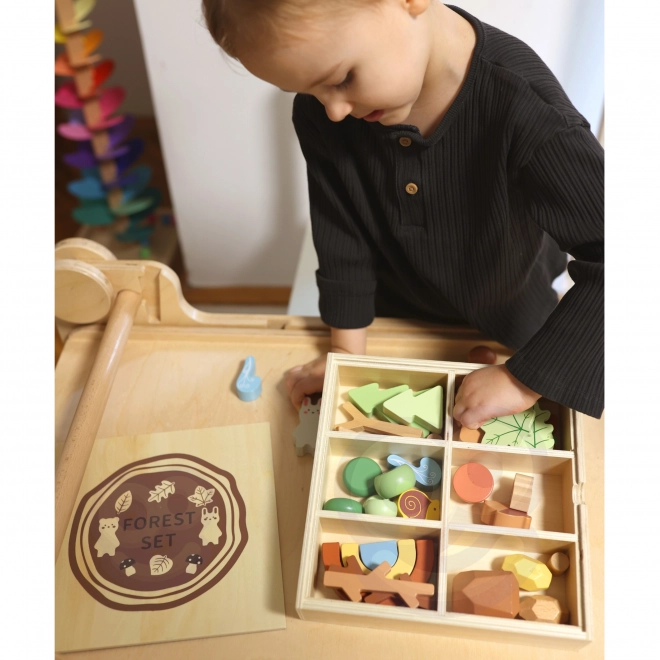 Šumski set s drvenim kockama Tooky Toy