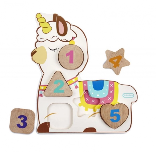 Little Tikes Drvene puzzle s brojevima - Jednorog, Dinosaurus, Lama