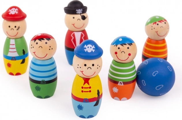 Šarene drvene kugle za obaranje Pirati za djecu