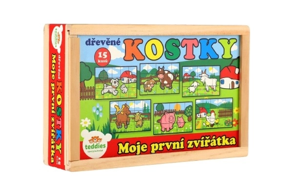 Drvene kocke Moje prve životinje 15 kom