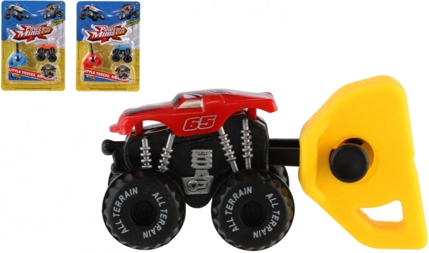 Mini izbacivački autić monster truck, plastika, 4 cm, 3 boje