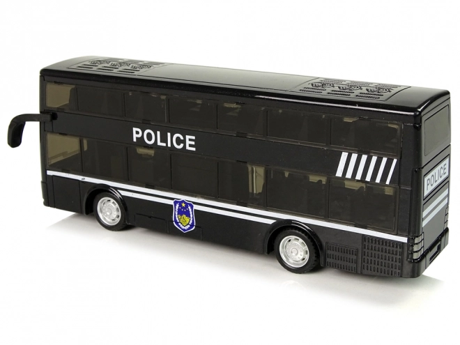 Policijski dvokatni crni autobus s pogonom na trenje
