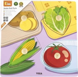 Viga drvene puzzle s gumbićima povrće