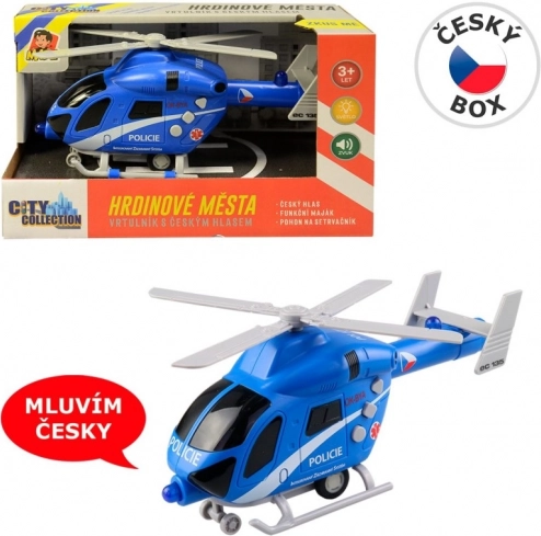 Policijski helikopter na inercijski pogon sa svjetlom i zvukom 20 cm