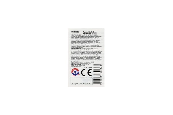 Slagalica piramida s prstenovima plastika 2 boje u mreži 15x31cm 12m+