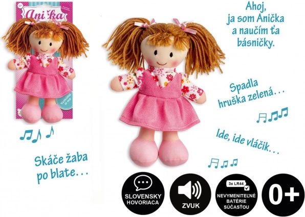 Plišana lutka Anička 20 cm, govori slovački