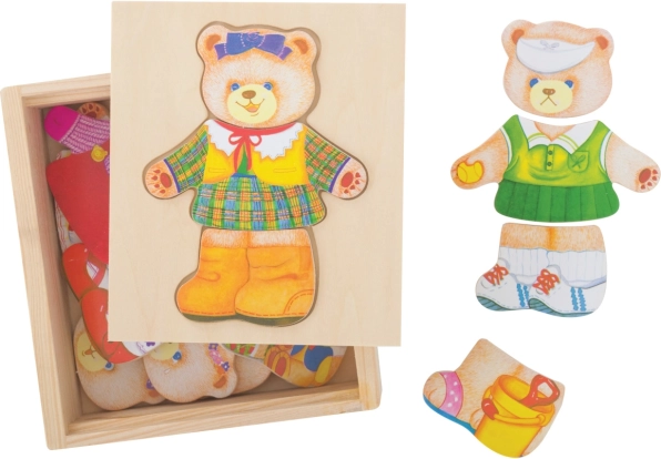 Oblačilna slagalica gospođa medvjedica BIGJIGS TOYS