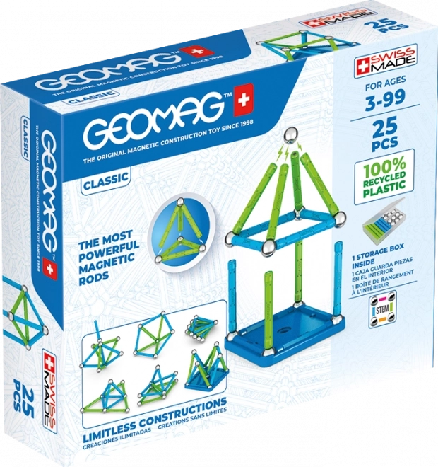 Magnetska konstrukcijska set GEOMAG classic recycled – 25 dijelova