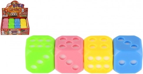 Svjetleća silikonska kocka TEDDIES 4 cm – bljeskajuća LED kocka (mješavina boja)