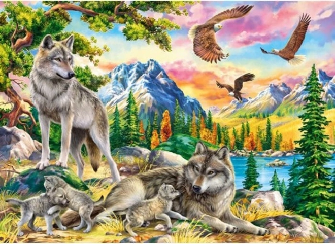 Puzzle Obitelj vukova i orlovi 300 dijelova CASTORLAND