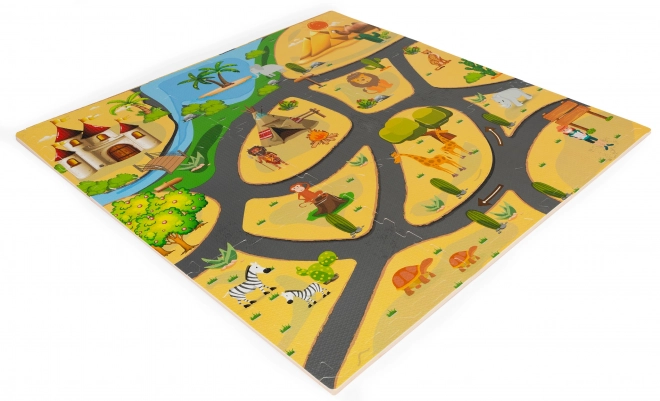 ECOTOYS Pjenaste puzzle Safari s rubovima