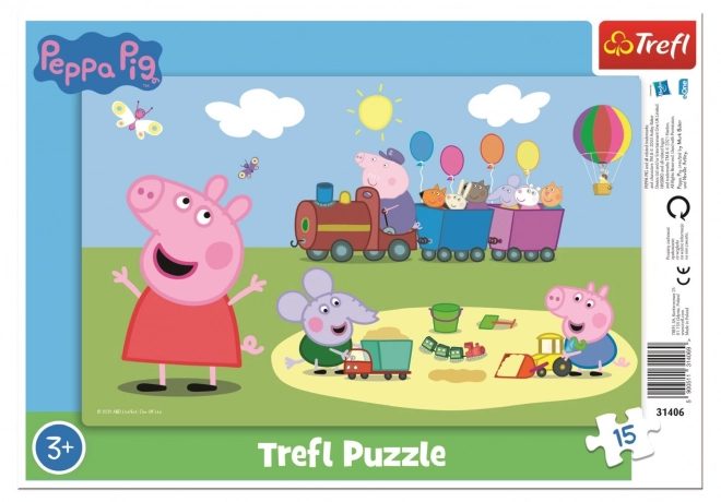 TREFL Puzzle Praščić Peppa: Veseli vlakić 15 dijelova