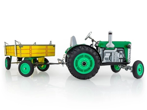 Traktor Zetor s prikolicom zelenim na ključ metal 28cm Kovap u kutiji
