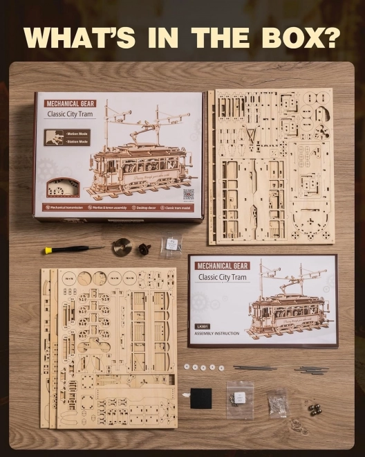 RoboTime 3D drveni mehanički puzzle Tramvaj