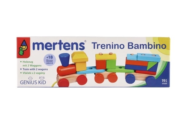 Šareni drveni vlak s vagonima od Mertens
