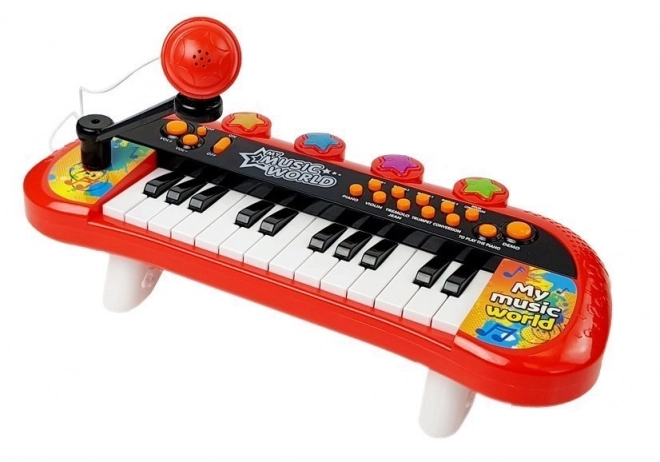 Pianinko tipkovnica 24 tipki USB mikrofon crvena