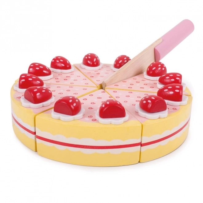 Bigjigs Toys Drveni kolač s jagodama za rezanje