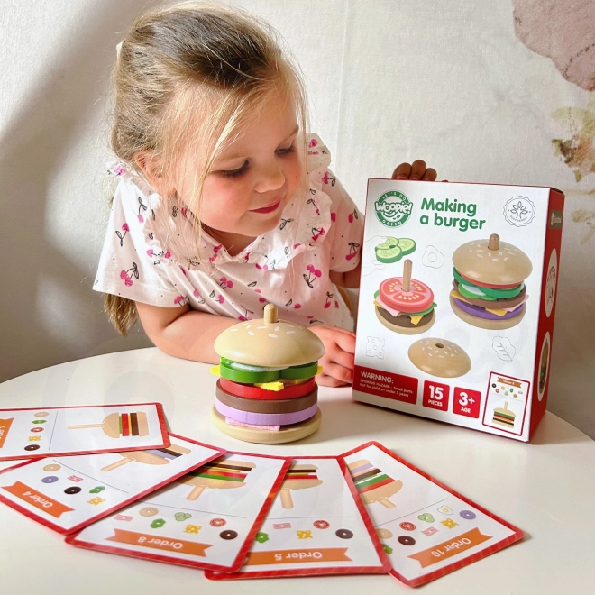 Drvena burger restoran WOOPIE GREEN za djecu