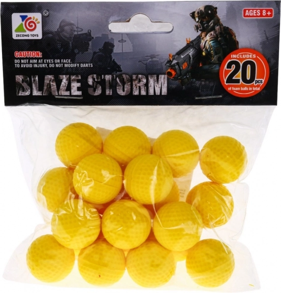 Set od 20 pjenastih kuglica Municija za pištolje i puške Blaze Storm za djecu 8+