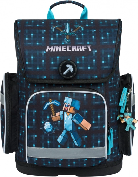 Školska aktovka BAAGL Ergo Minecraft Blue Axe