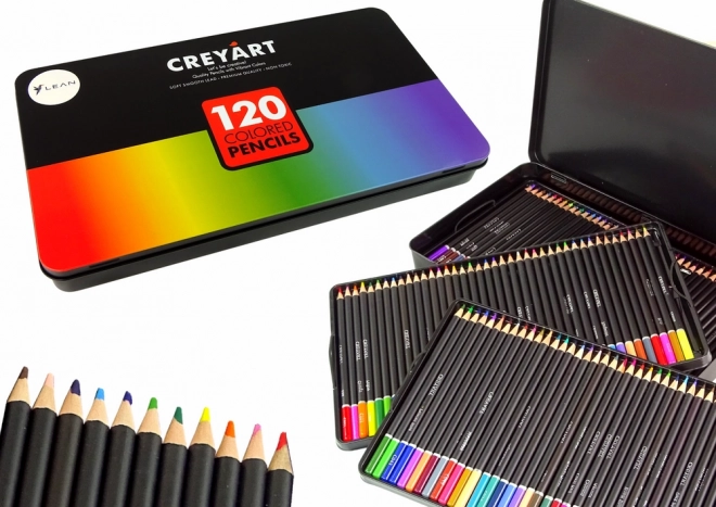 Set od 120 umjetničkih olovaka u metalnoj kutiji