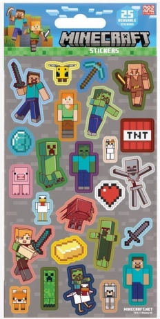 naljepnice Minecraft sive, 25 kom