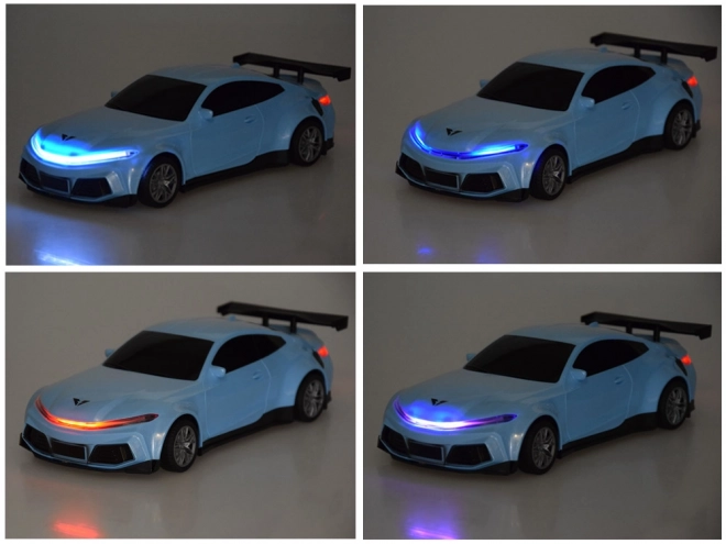 Automobil i punionica s raznobojnom rasvjetom