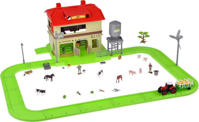 Traktor s prikolicom i životinjske figurice