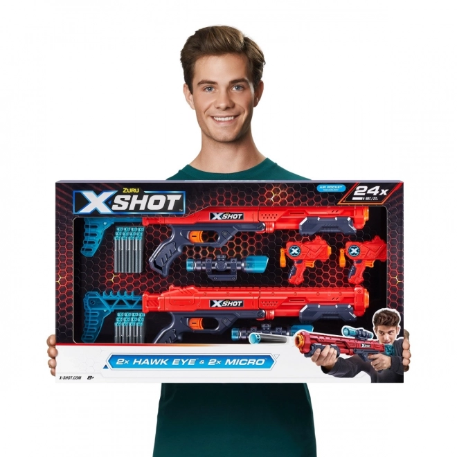 Set blastera X-Shot Excel Hawk Eye i Micro